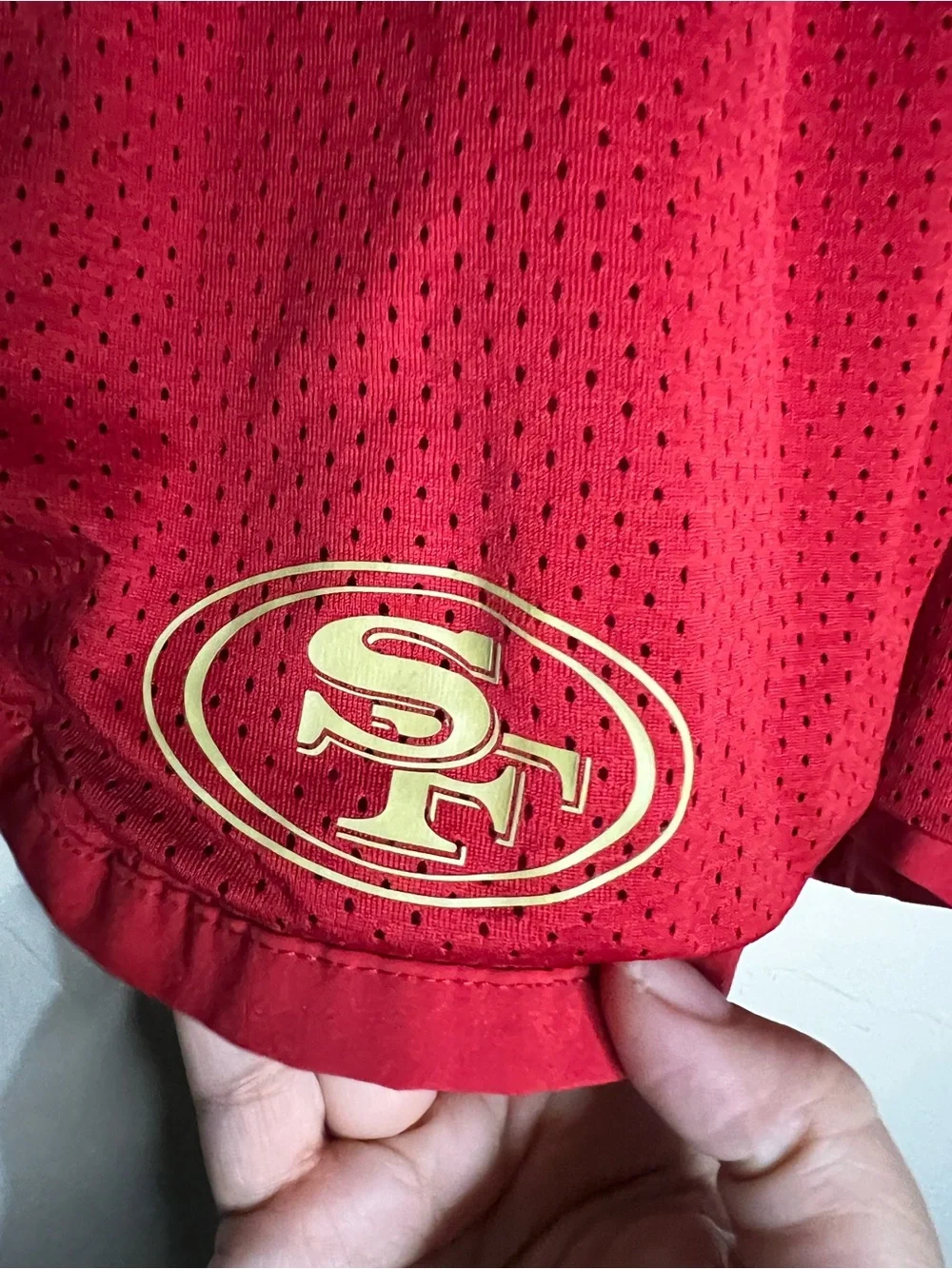 Nike Dri-FIT San Francisco 49ers Red Mesh Running Training Athletic Shorts